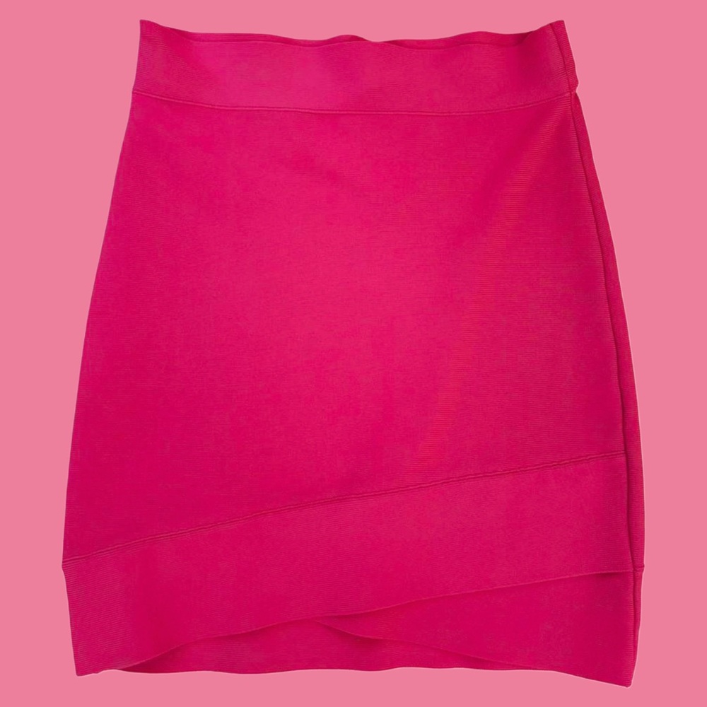 BCBG MaxAzria Hot Pink Bodycon Sylvie Mini Skirt Barbiecore - Size Medium